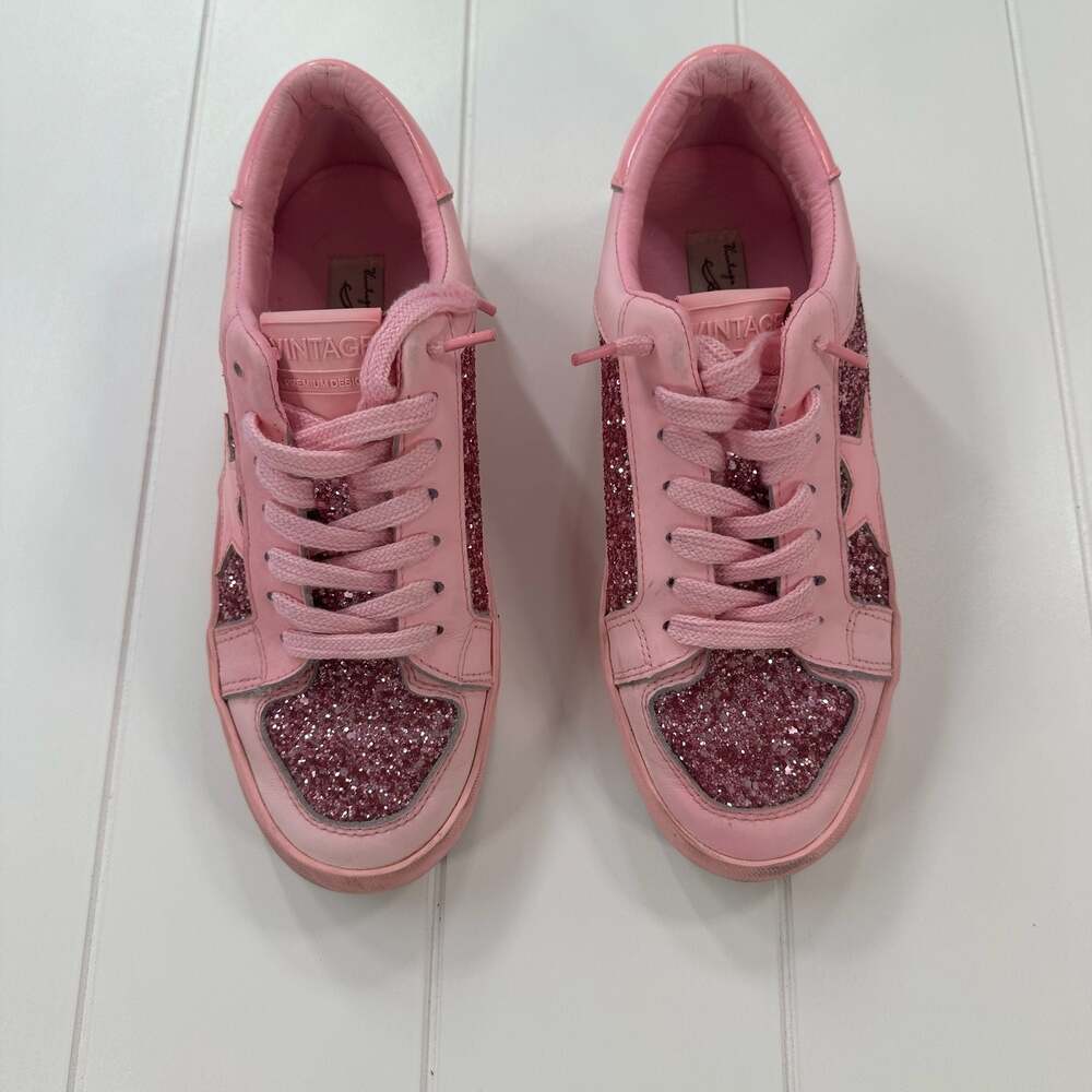 Vintage Havana Alexis 2 Hot Pink Glitter Star Sneakers